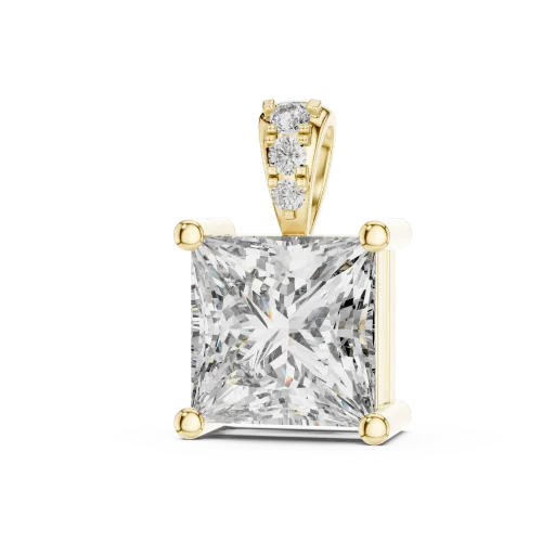 Luminary Princess Cut Diamond Architectural Solitaire Pendant