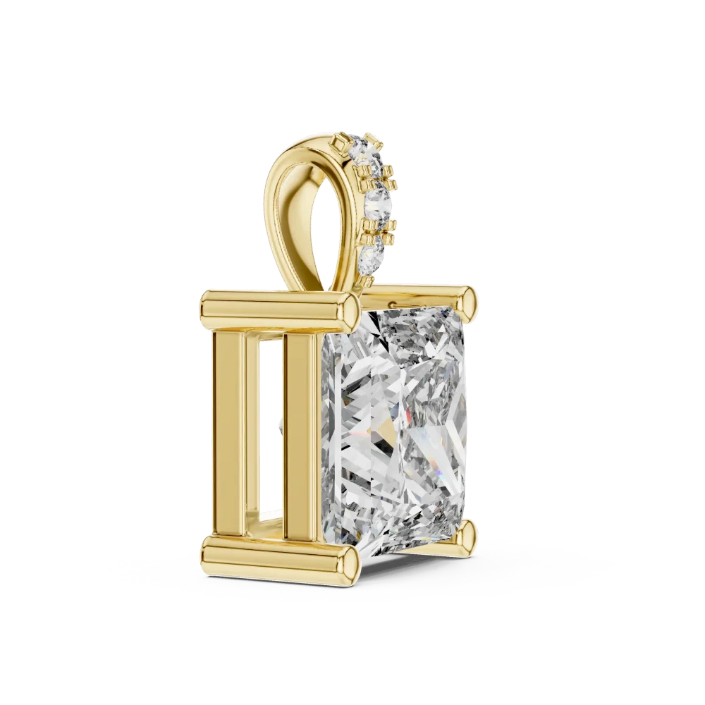 Luminary Princess Cut Diamond Architectural Solitaire Pendant - Image 2
