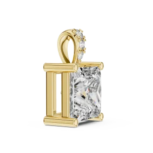 Luminary Princess Cut Diamond Architectural Solitaire Pendant - Image 2