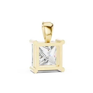 Luminary Princess Cut Diamond Architectural Solitaire Pendant - Image 3