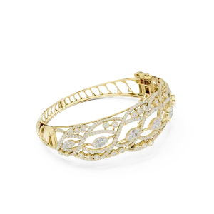 Luminary Marquise and Round Pavé-Set Architectural Bangle
