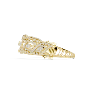 Luminary Marquise and Round Pavé-Set Architectural Bangle - Image 4