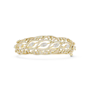 Luminary Marquise and Round Pavé-Set Architectural Bangle - Image 2