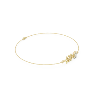 Luminary Round Brilliant Botanical Chain Bracelet