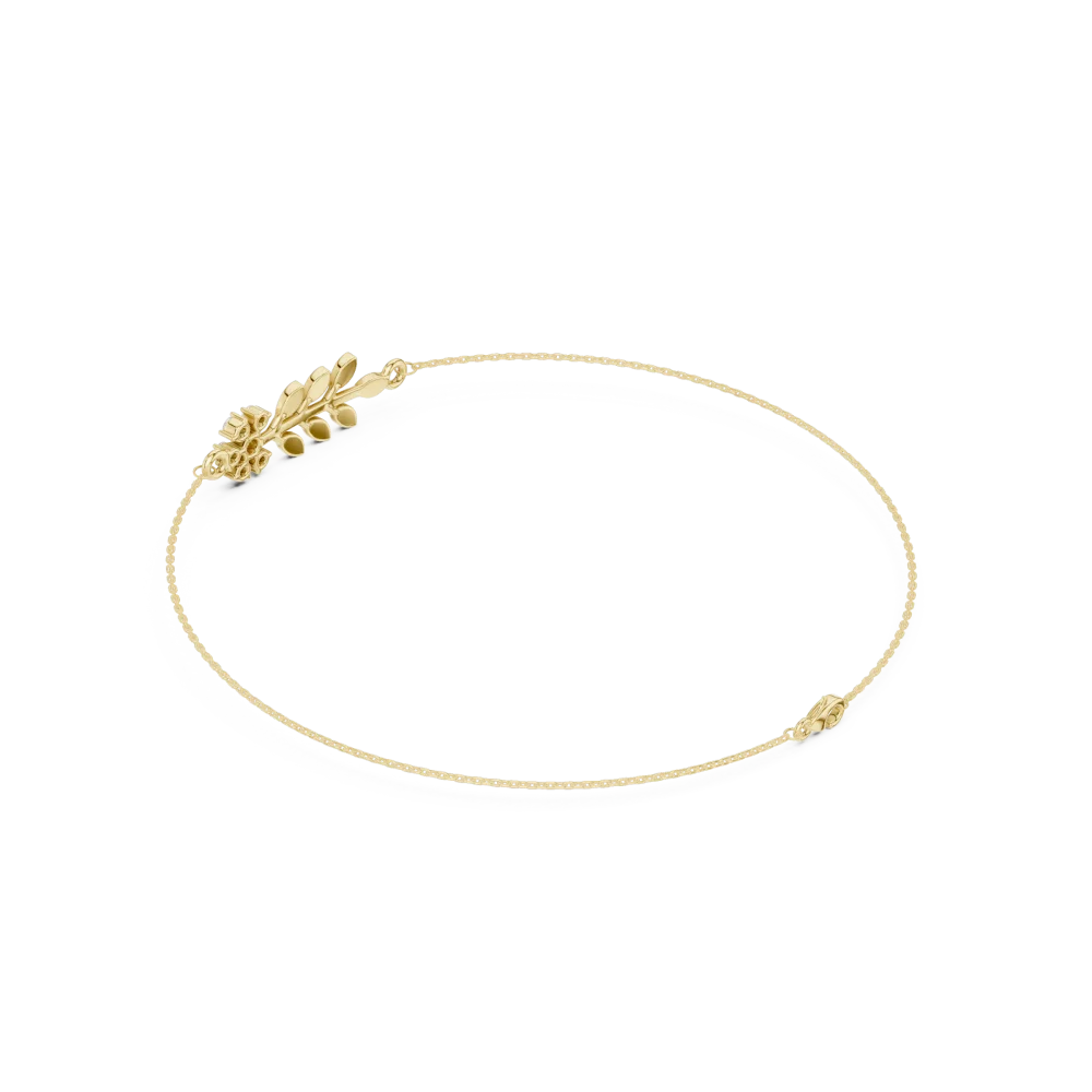 Luminary Round Brilliant Botanical Chain Bracelet - Image 3