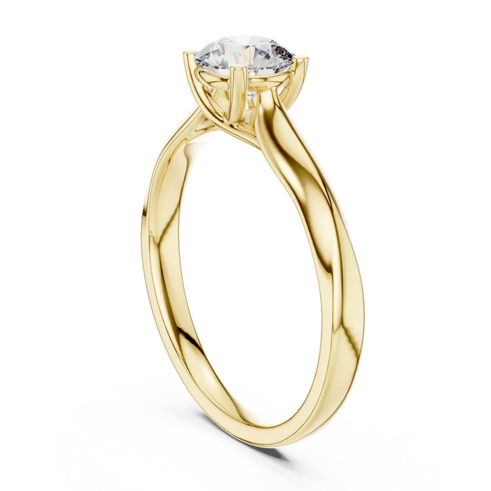 Essence Round Brilliant Cut Solitaire Modern Classic Ring - Image 3