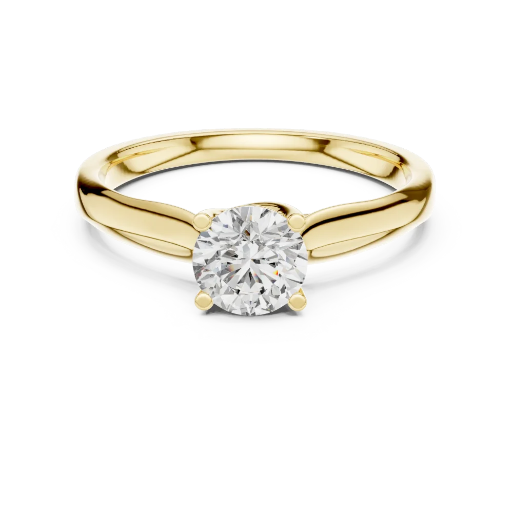 Essence Round Brilliant Cut Solitaire Modern Classic Ring - Image 2