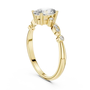 Ethereal Oval Cut Marquise-Accented Solitaire Ring - Image 3