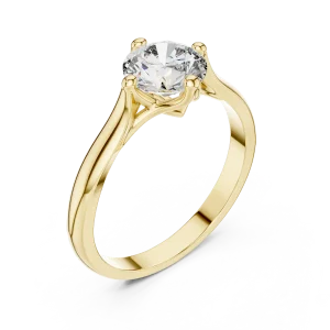 Essence Round Brilliant Cut Modern Solitaire Ring