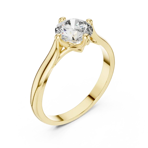 Essence Round Brilliant Cut Modern Solitaire Ring