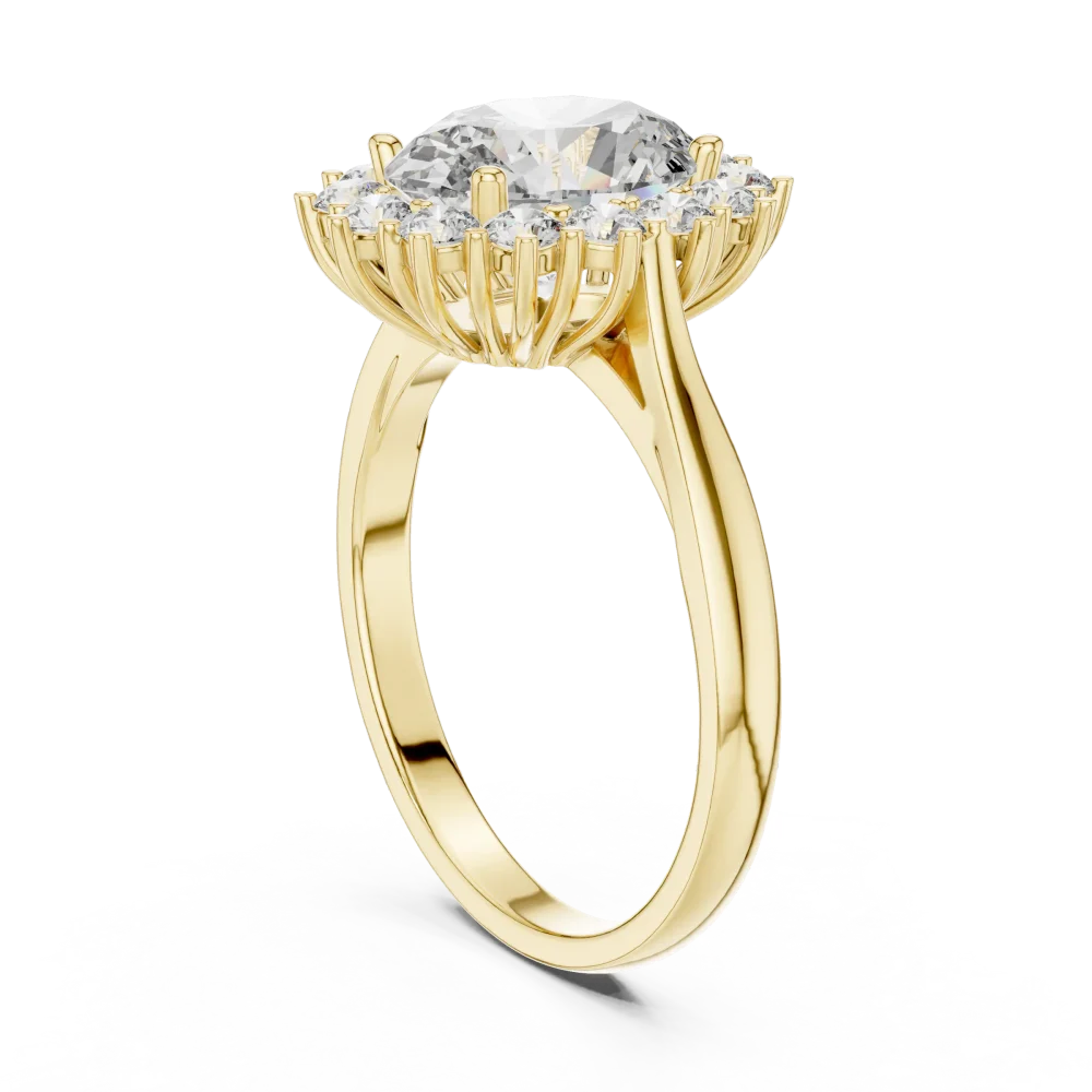 Ethereal Oval Cut Luminary Halo Solitaire Ring - Image 3