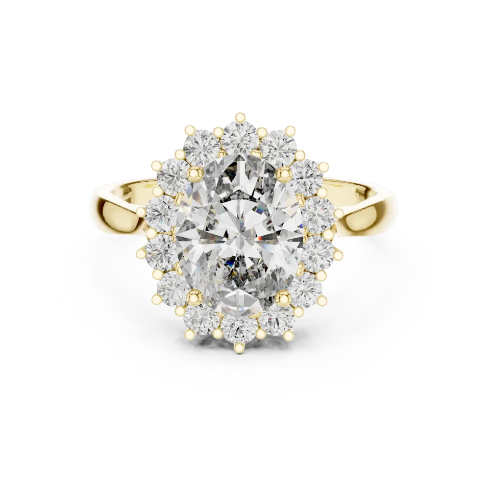 Ethereal Oval Cut Luminary Halo Solitaire Ring - Image 2