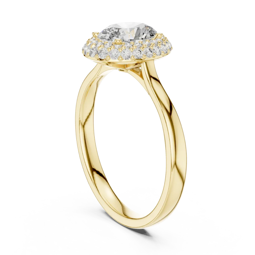Ethereal Oval Cut Double Halo Solitaire Ring - Image 3