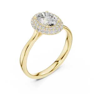 Ethereal Oval Cut Double Halo Solitaire Ring