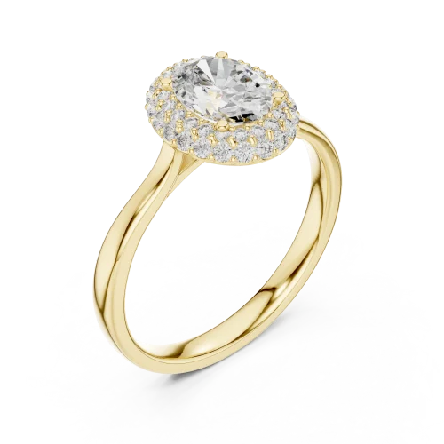 Ethereal Oval Cut Double Halo Solitaire Ring