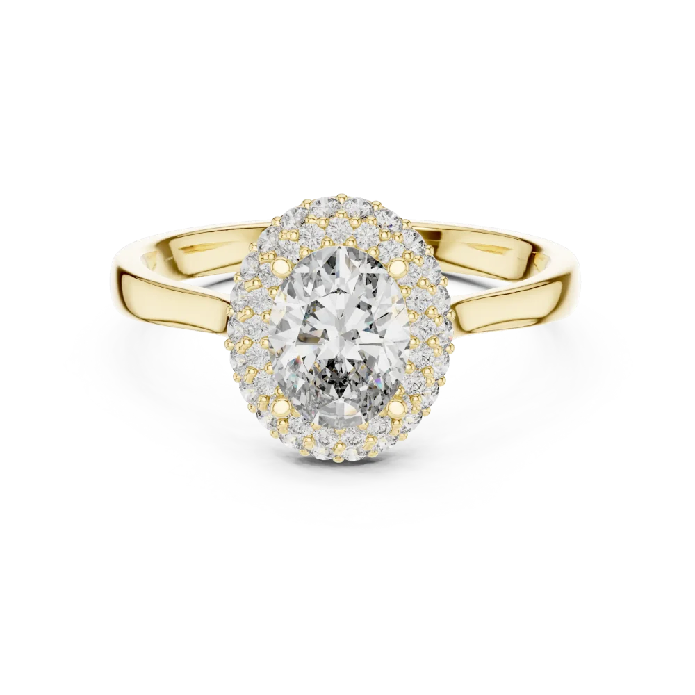 Ethereal Oval Cut Double Halo Solitaire Ring - Image 2