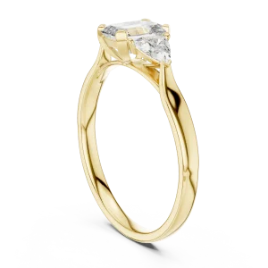 Luminary Emerald and Trillion Three Stone Solitaire Ring - Image 3