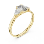 Luminary Emerald and Trillion Three Stone Solitaire Ring