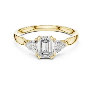 Luminary Emerald and Trillion Three Stone Solitaire Ring - Image 2