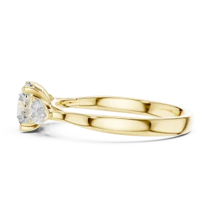 Ethereal Round and Pear Three-Stone Modern Classic Ring - Image 4