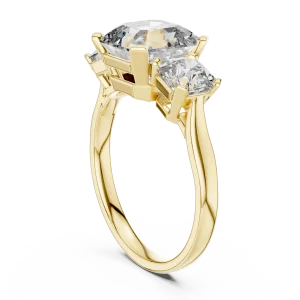 Luminary Radiant and Emerald Three Stone Architectural Ring - Image 3