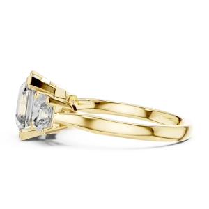 Luminary Radiant and Emerald Three Stone Architectural Ring - Image 4