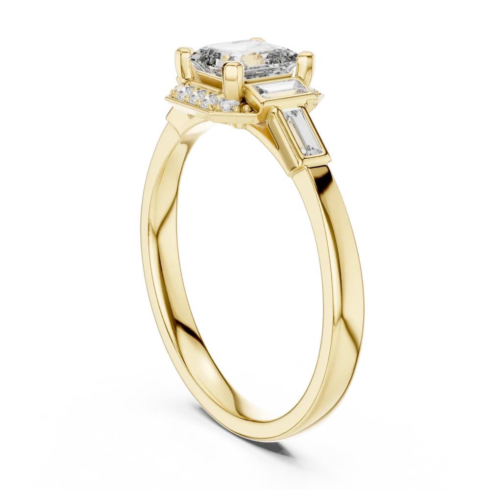 Luminary Radiant Cut Architectural Three-Stone Solitaire Ring - Image 3
