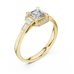 Luminary Radiant Cut Architectural Three-Stone Solitaire Ring