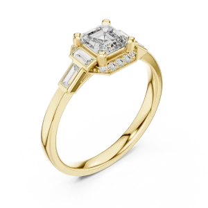 Luminary Radiant Cut Architectural Three-Stone Solitaire Ring