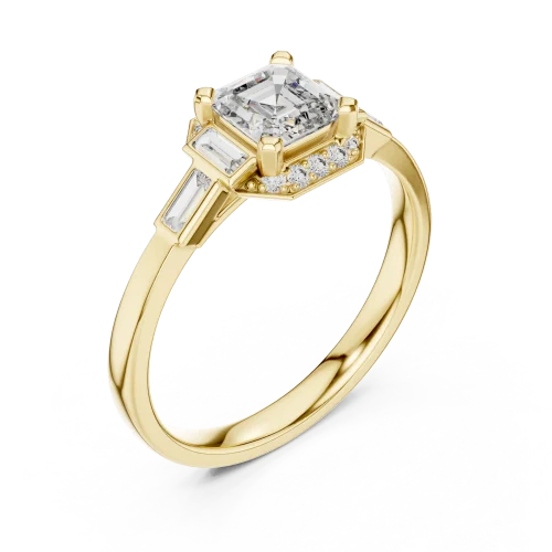 Luminary Radiant Cut Architectural Three-Stone Solitaire Ring