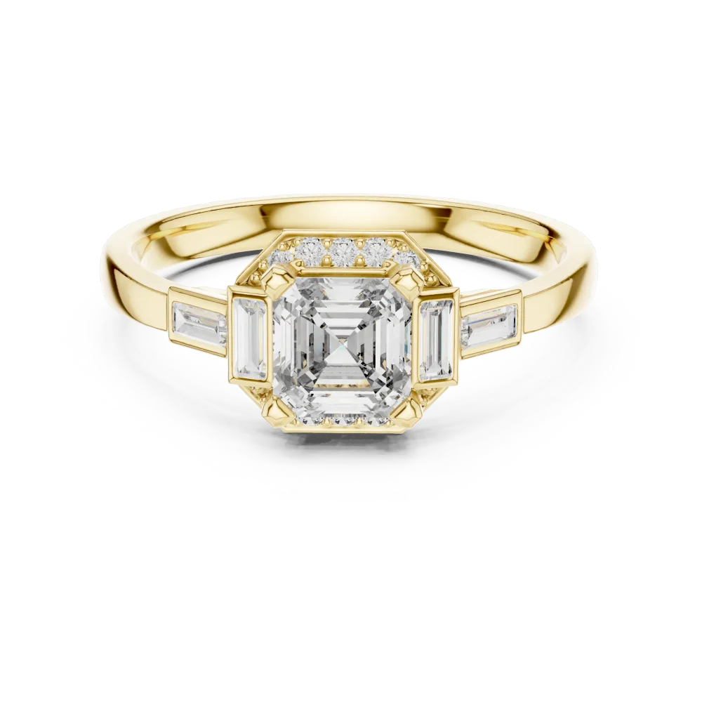 Luminary Radiant Cut Architectural Three-Stone Solitaire Ring - Image 2