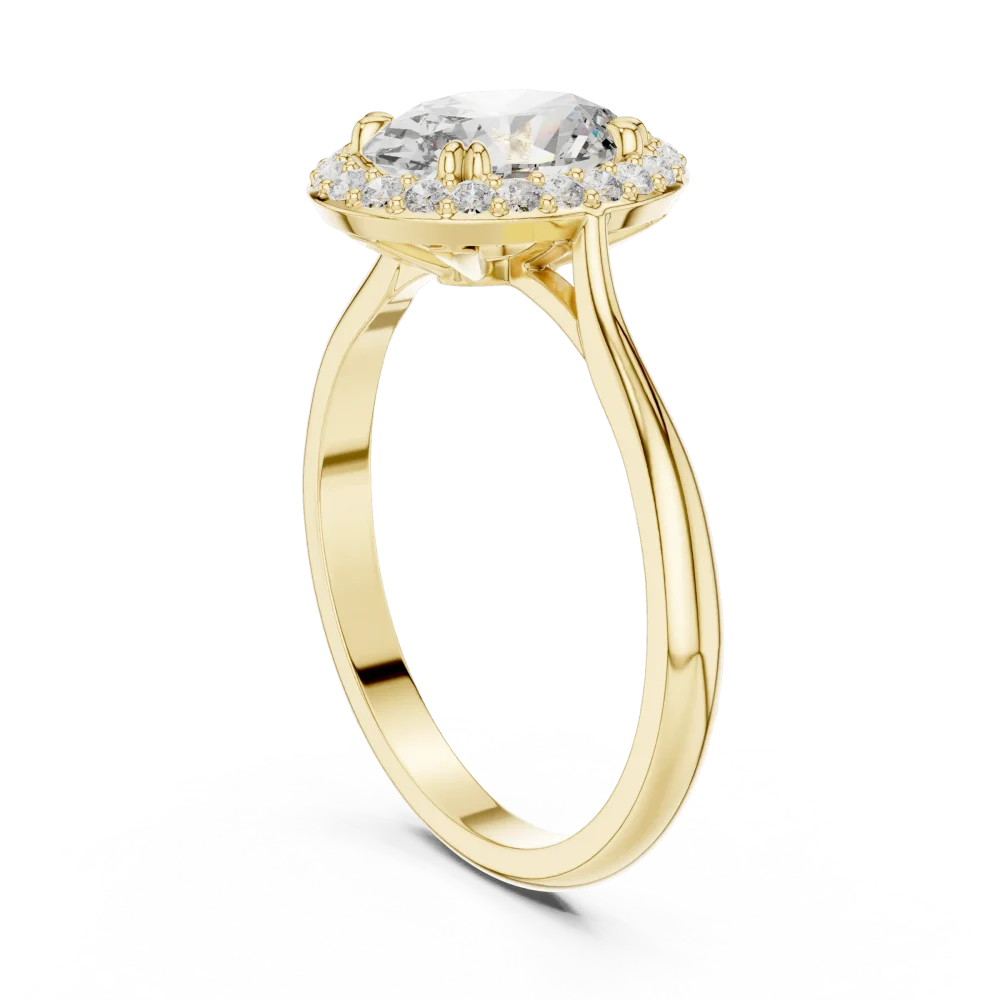 Ethereal Oval Luminary Halo Solitaire Ring - Image 3