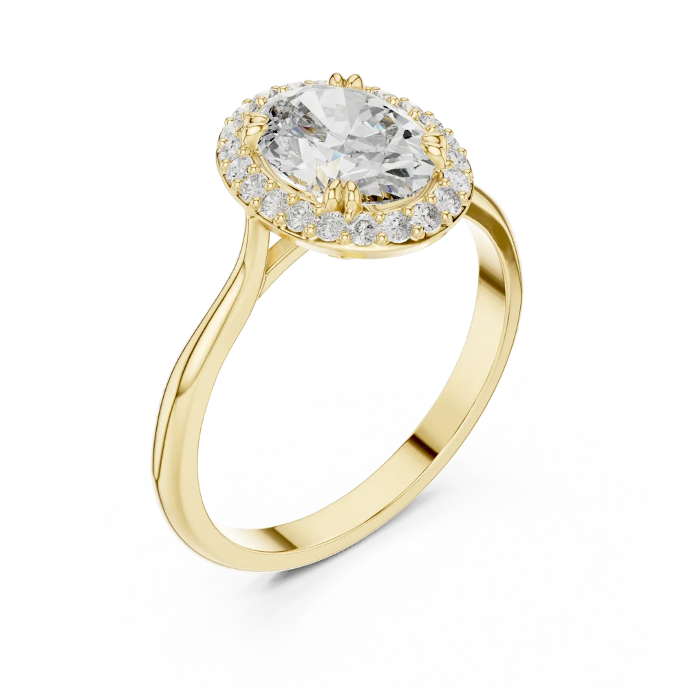 Discover the brilliance of this Ethereal Oval Luminary Halo Solitaire Ring. Featuring certified lab-grown DIAMEUR diamonds, shop this modern icon now.