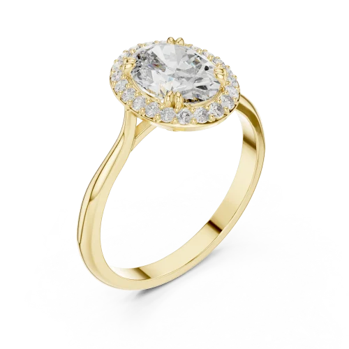 Ethereal Oval Luminary Halo Solitaire Ring