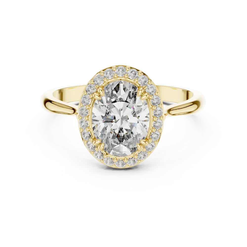 Ethereal Oval Luminary Halo Solitaire Ring - Image 2
