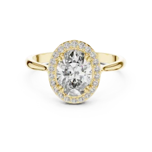 Ethereal Oval Luminary Halo Solitaire Ring - Image 2