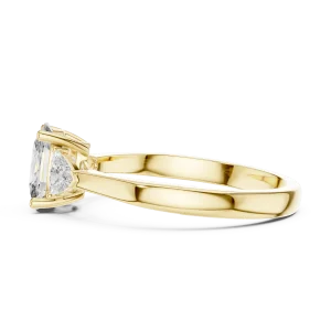 Ethereal Cushion and Trillion Three Stone Solitaire Ring - Image 4