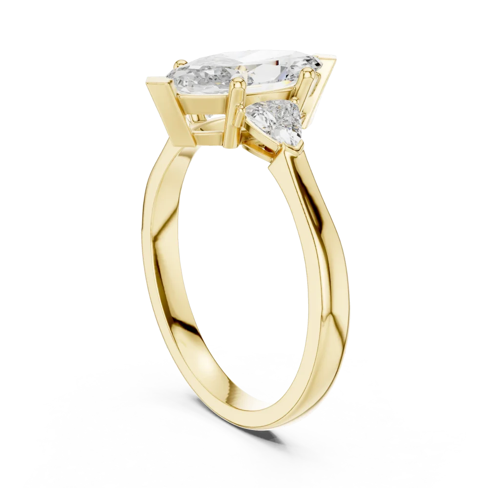 Ethereal Marquise and Trillion Silhouette Three Stone Ring - Image 3