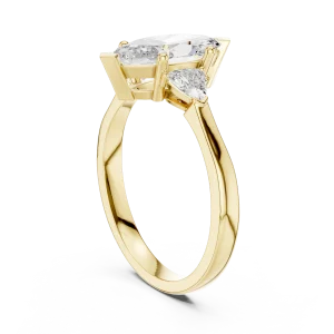 Ethereal Marquise and Trillion Silhouette Three Stone Ring - Image 3