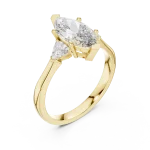 Ethereal Marquise and Trillion Silhouette Three Stone Ring