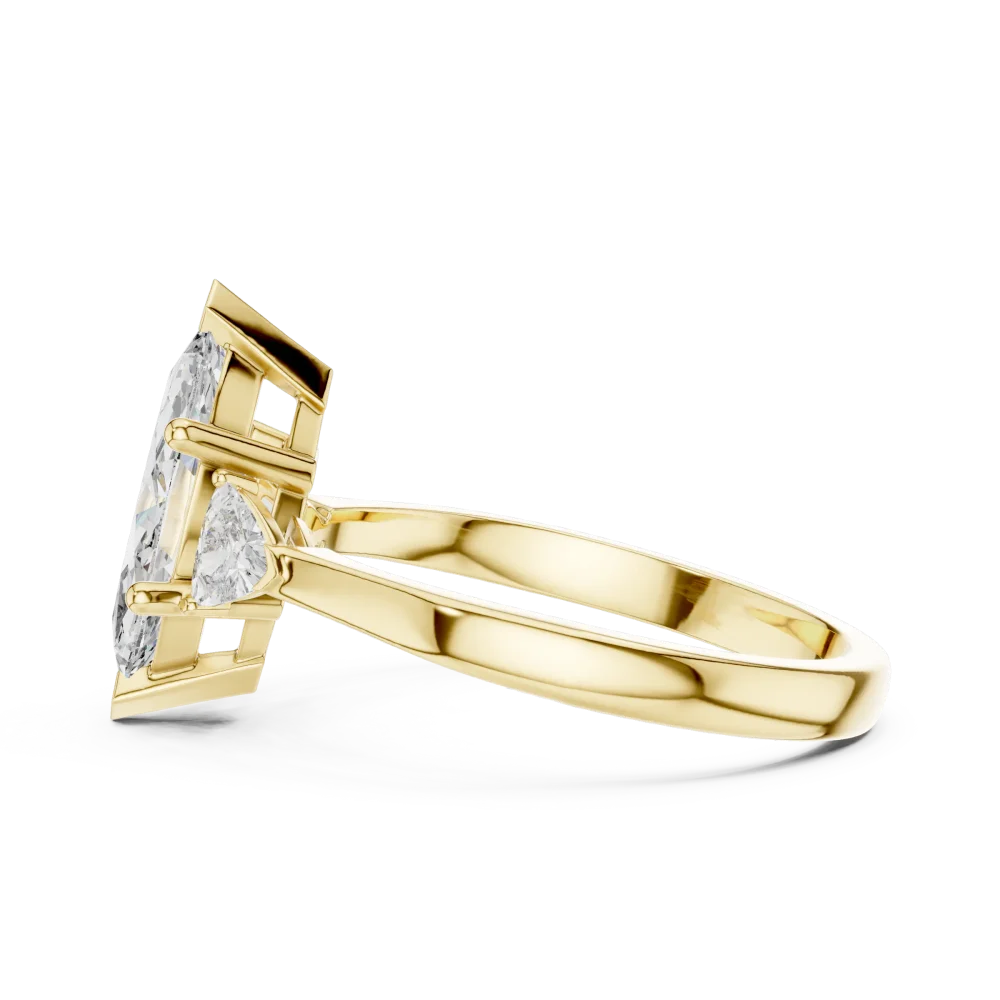 Ethereal Marquise and Trillion Silhouette Three Stone Ring - Image 4