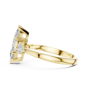 Ethereal Marquise and Trillion Silhouette Three Stone Ring - Image 4