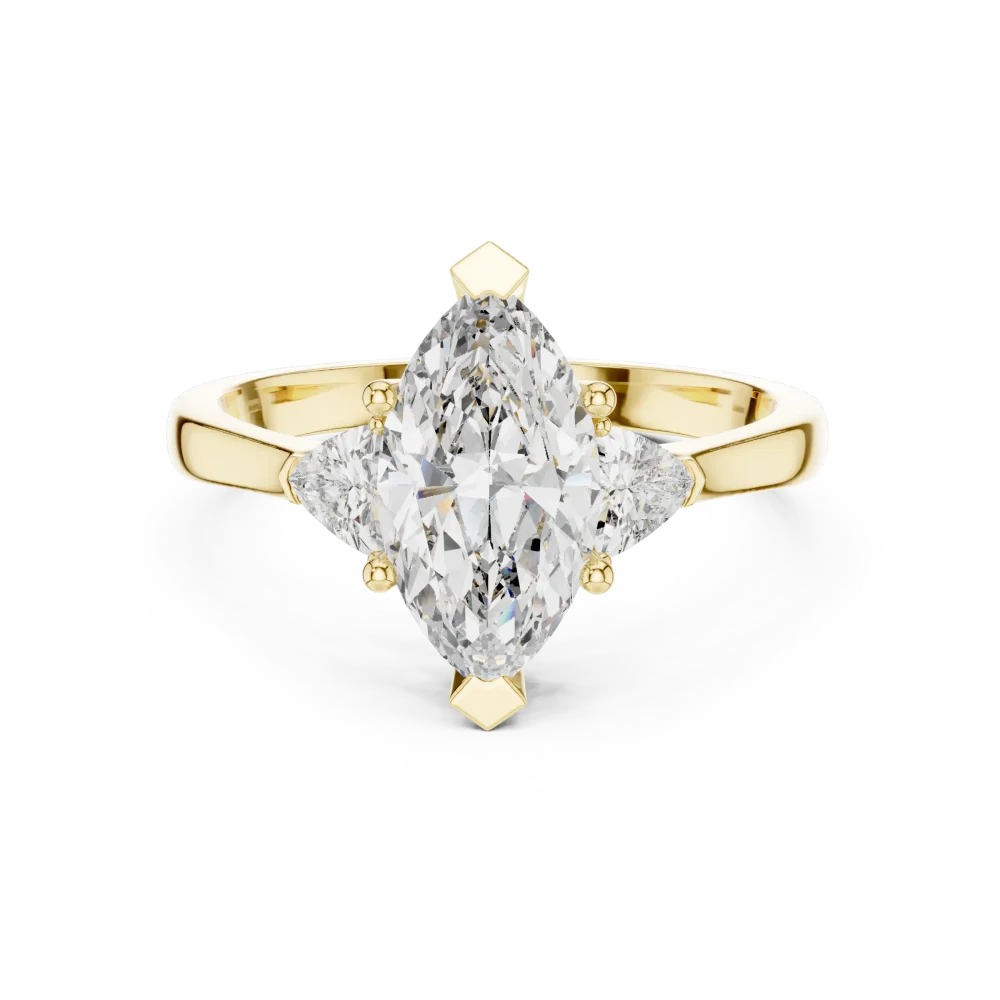 Ethereal Marquise and Trillion Silhouette Three Stone Ring - Image 2