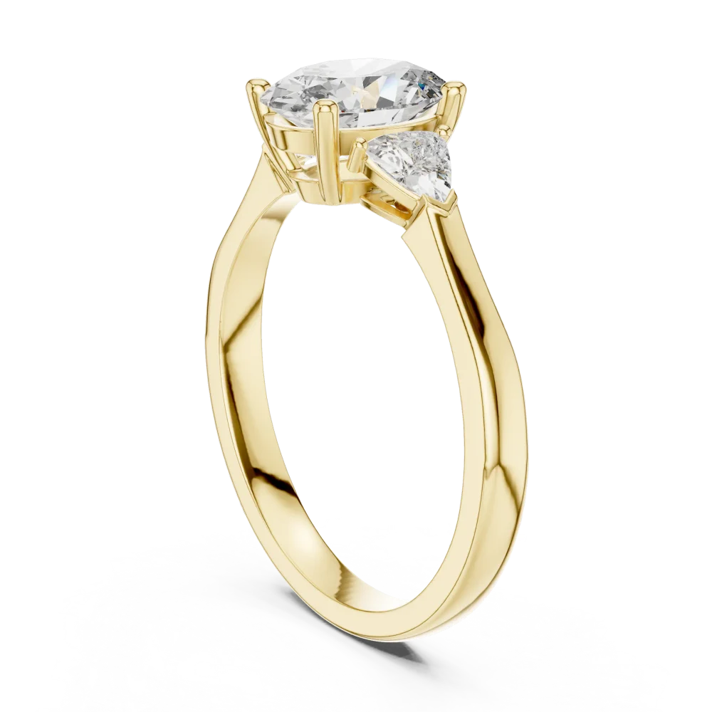 Ethereal Oval and Trillion Silhouette Three-Stone Ring - Image 3
