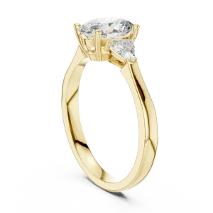 Ethereal Oval and Trillion Silhouette Three-Stone Ring - Image 3