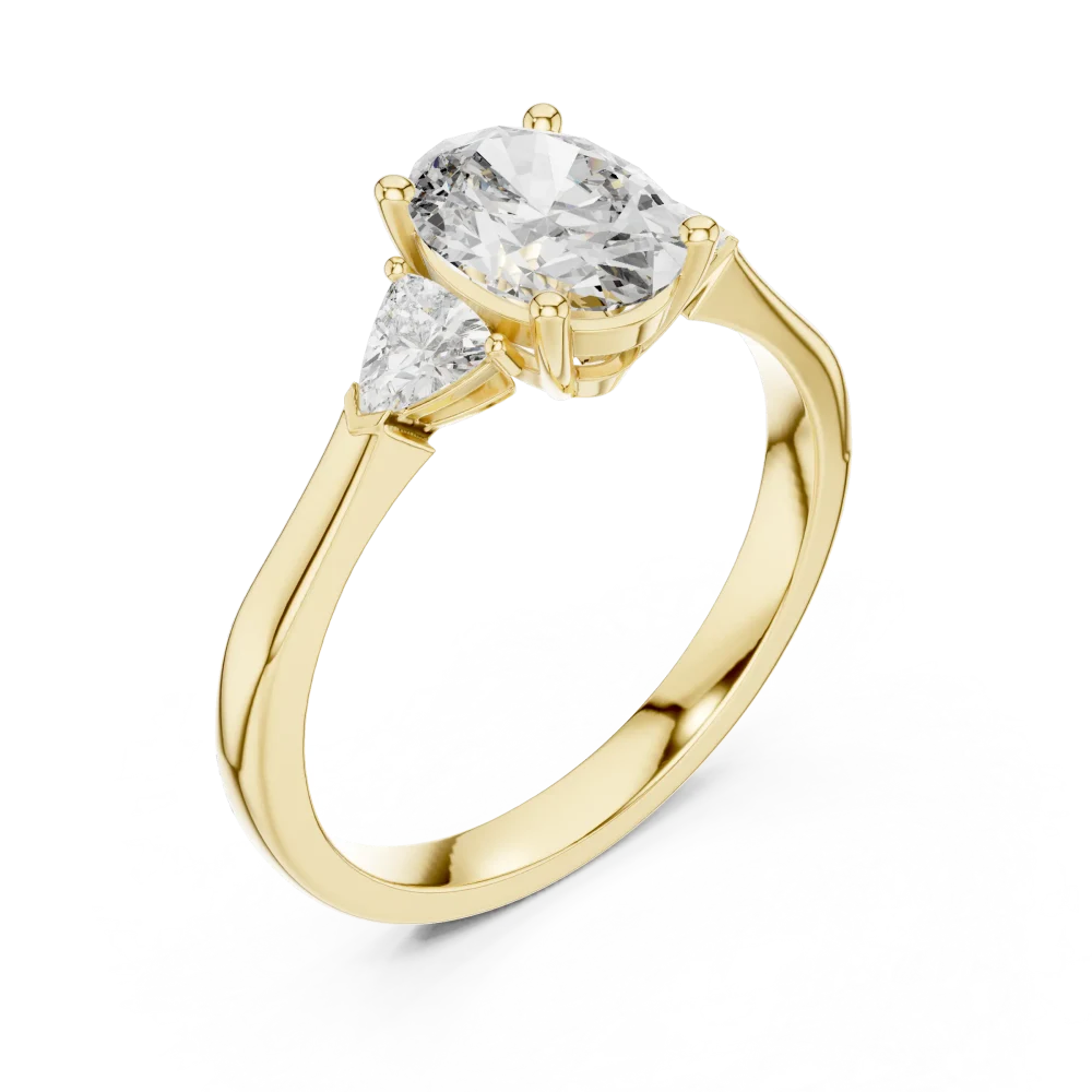 Discover the elegance of this three-stone oval ring, featuring brilliant lab-grown DIAMEUR diamonds. Shop this modern luxury classic style today.