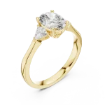 Ethereal Oval and Trillion Silhouette Three-Stone Ring