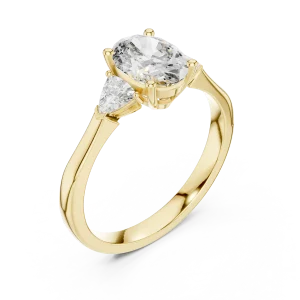 Ethereal Oval and Trillion Silhouette Three-Stone Ring