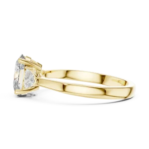Ethereal Oval and Trillion Silhouette Three-Stone Ring - Image 4