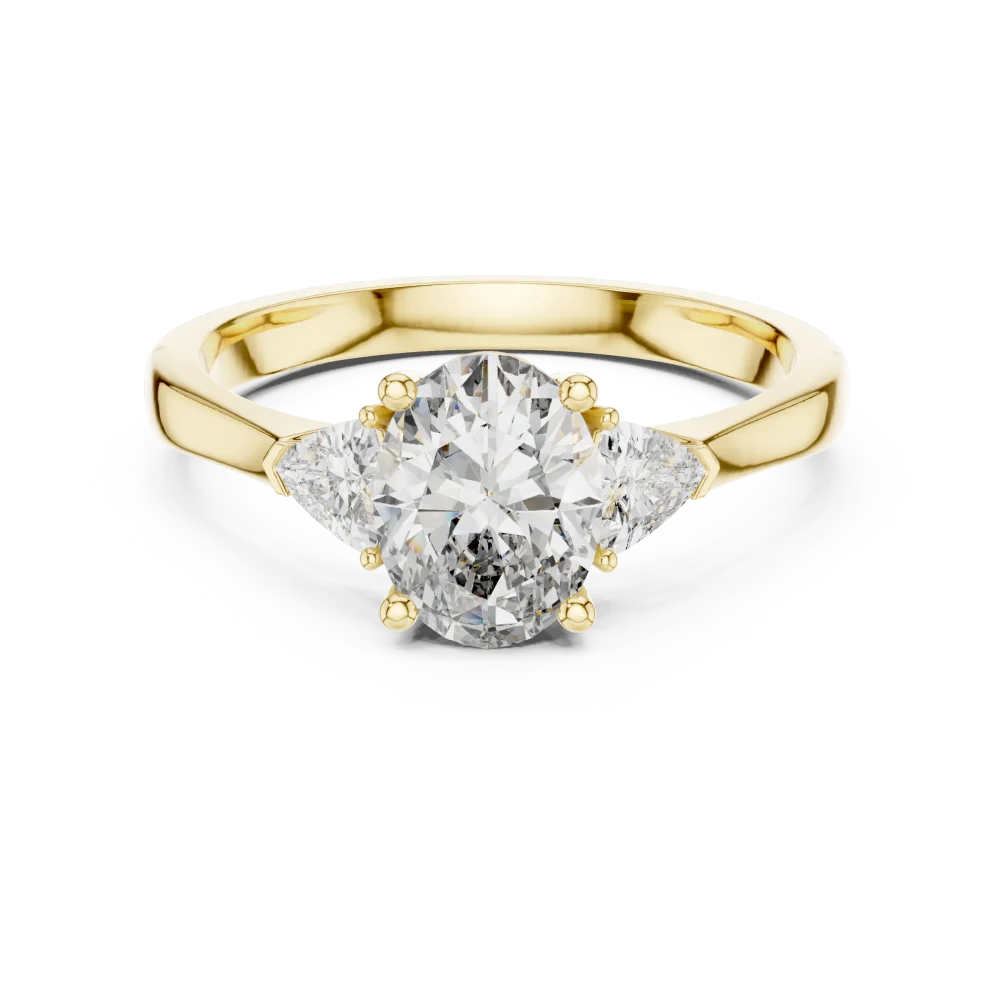 Ethereal Oval and Trillion Silhouette Three-Stone Ring - Image 2